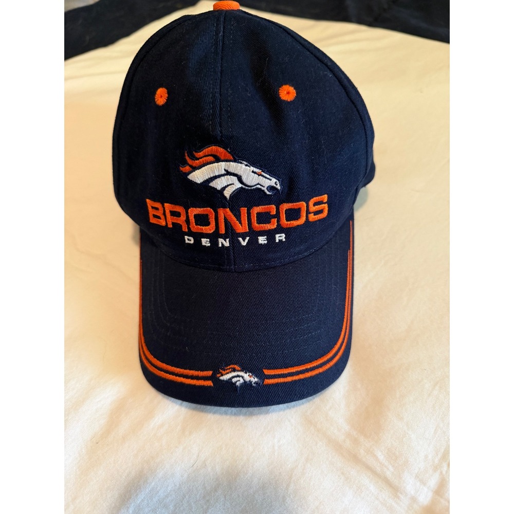 Denver Broncos Hat Twins Enterprise Navy Blue Orange NFL Adjustable Baseball Cap